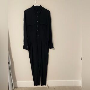Madewell Black Utility Long Sleeve Coverall Jumpsuit Medium